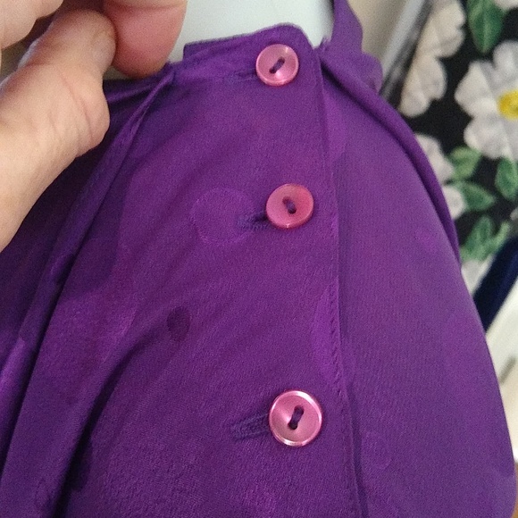 Poet by Nicola Vintage purple circle print Blouse size 12 - Picture 4 of 10